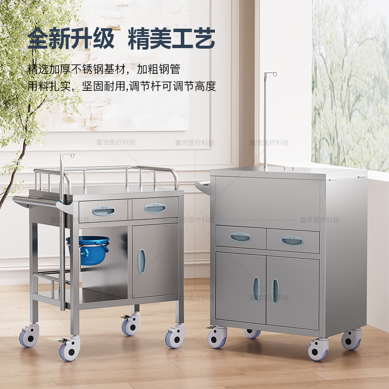 急救车抢救车ABS推车移动医疗小推车医用加厚不锈钢多功能治疗车：医疗救援中的“超级英雄”