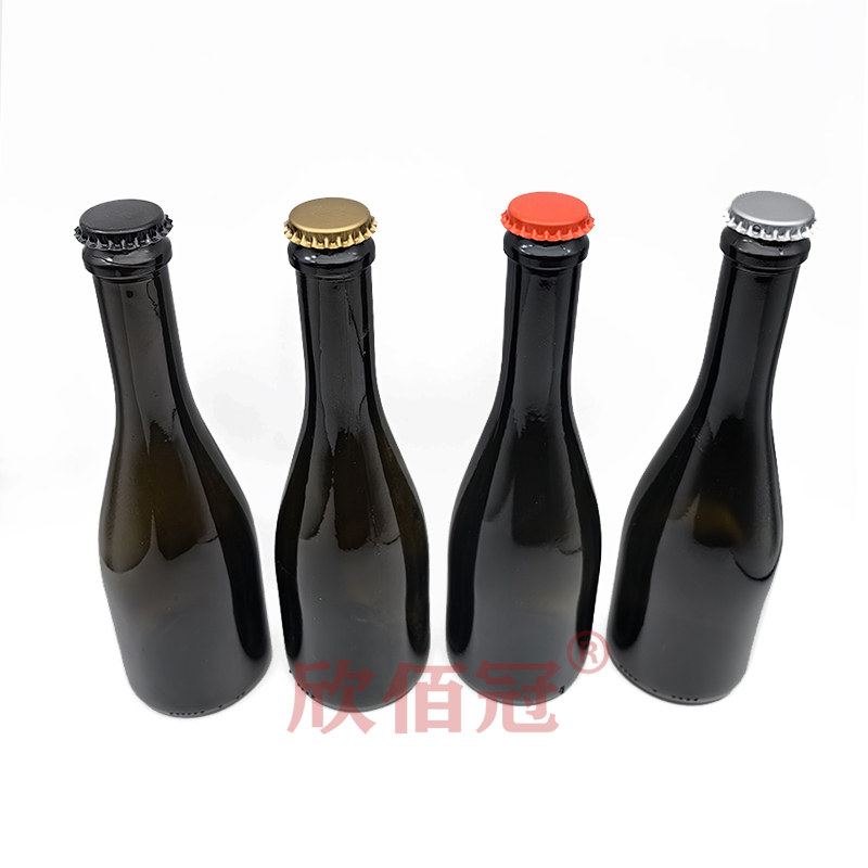 香槟酒瓶375毫升抗暴耐压29mm铁盖棕色玻璃自酿啤酒瓶，自酿达人必备神器！