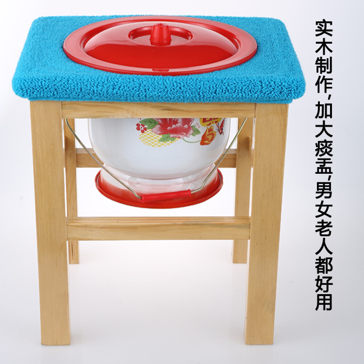 老式成人痰盂坐便器搪瓷高脚尿桶带盖可移动：起夜神器，呵护老人孕妇健康！