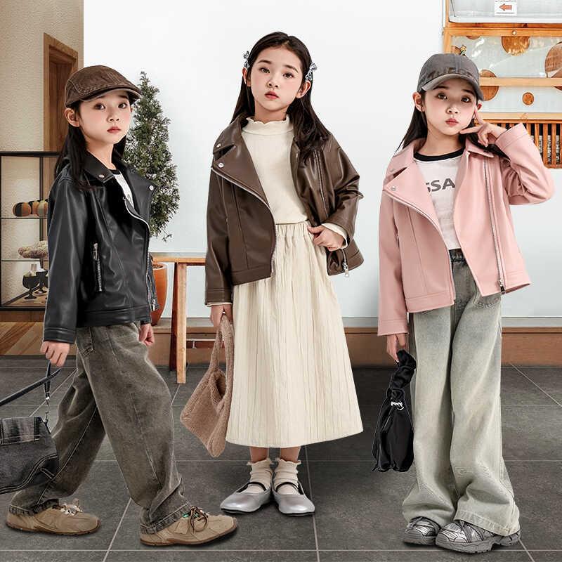 2025新款女童皮衣外套：春秋季洋气时髦机车服，中大童女孩必备！