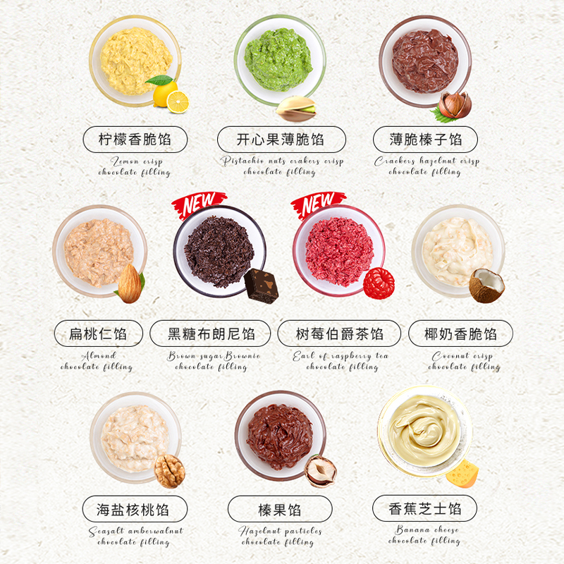西树可可巧克力酱+扁桃仁脆馅！烘焙控狂喜！这内馅太绝了！