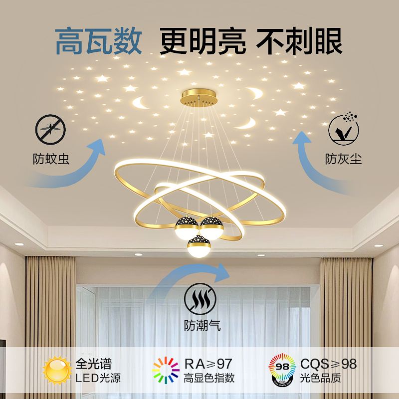 北欧风灯饰天花板！黄铜色金属灯太绝了，民宿客餐厅必入