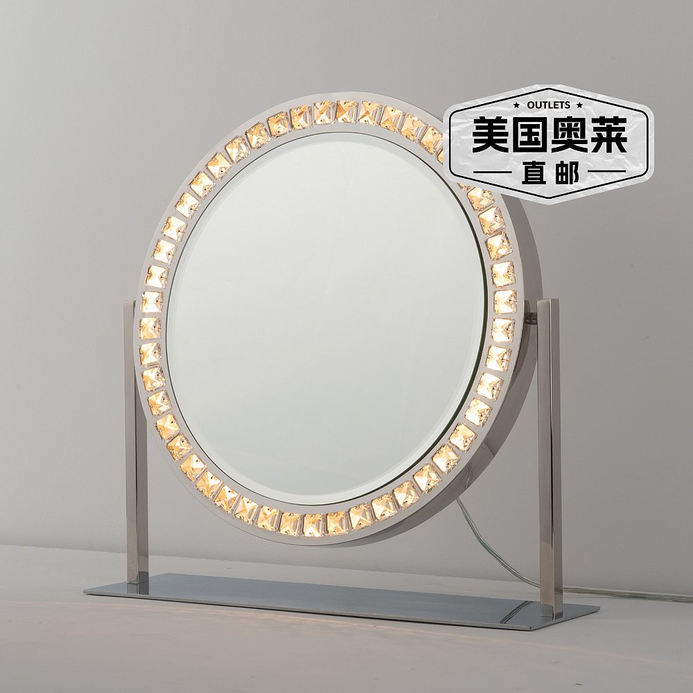 轻奢风化妆镜太香了！大号高清镜台式设计，卧室颜值爆表