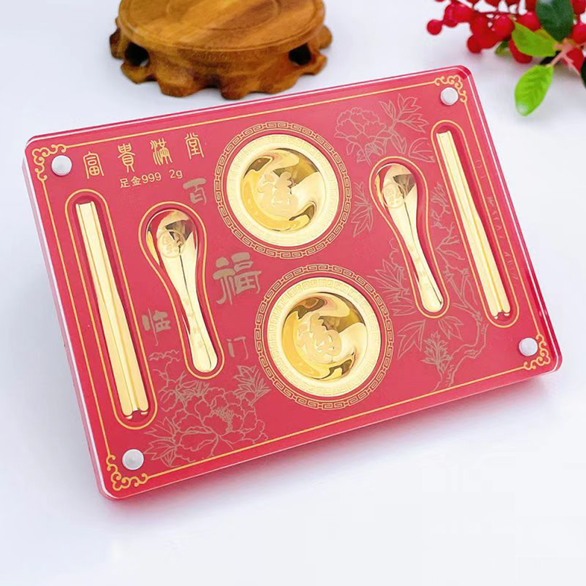 吉盟珠宝999足金摆件：宝宝满月百天周岁礼盒，传承爱的永恒印记✨