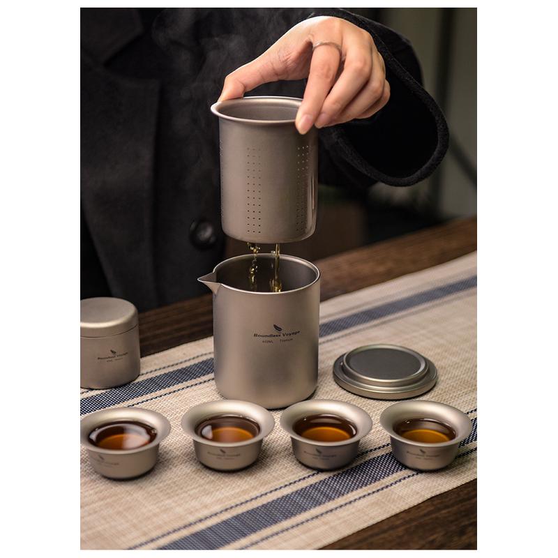 钛工匠纯钛茶具套装！露营党必入！户外泡茶神器太香了！