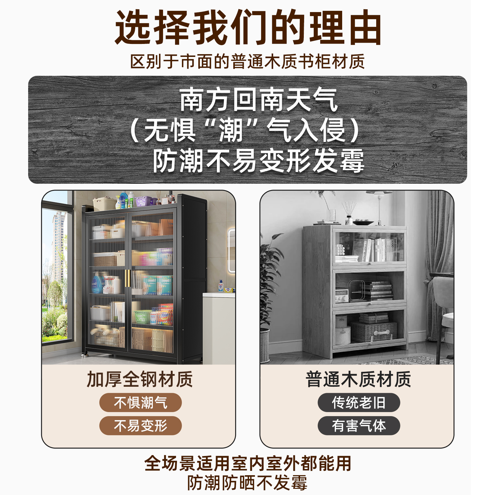 阳台储物柜防晒神器，大容量一体靠墙收纳置物架，让阳台焕然一新！