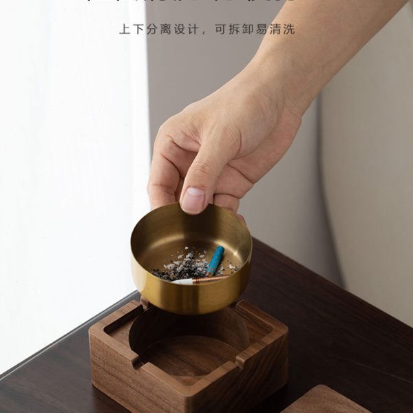 黑胡桃木烟灰缸：轻奢办公好物，中式美学新风尚
