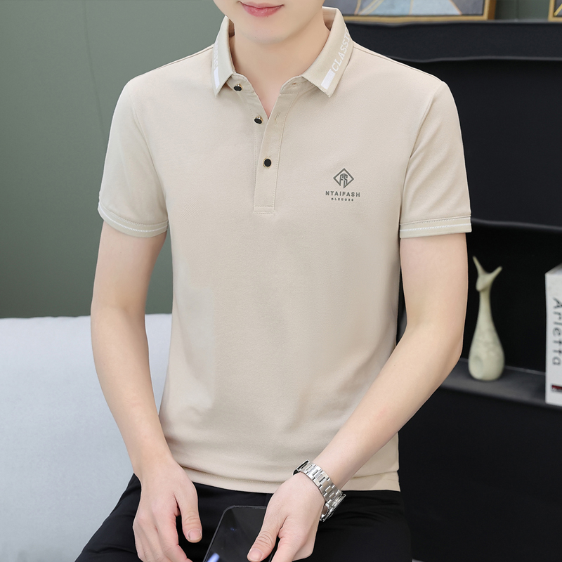 大牌剪标，高端男装保罗丝光棉刺绣有领，男士们必备的奢华体验！