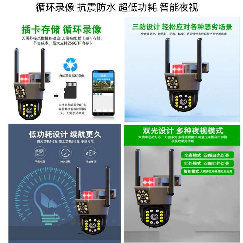 高清车载云台摄像机套装：4G远程监控，360度旋转摄像头，守护你的行车安全！