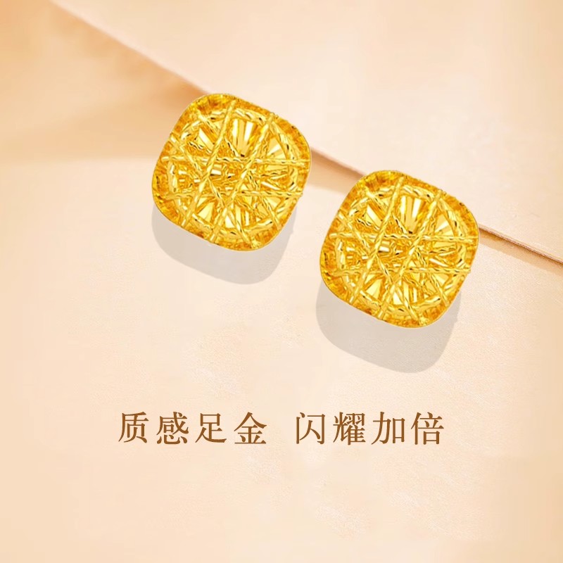 5G工艺黄金小耳钉女款足金999花瓣耳环｜桃花金耳朵耳针怎么选？✨