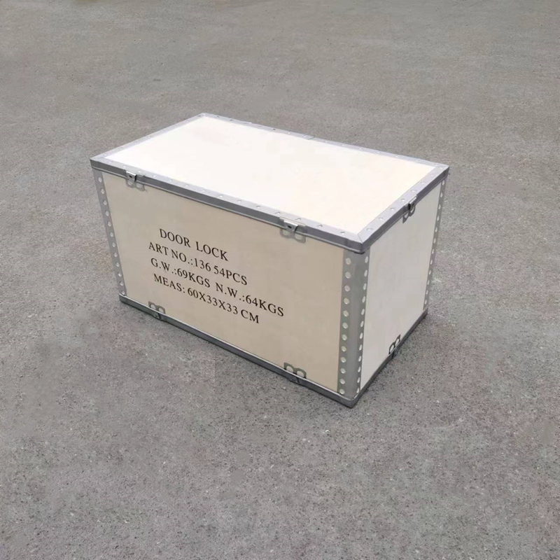 定制出口木箱免熏蒸胶合板组装可拆卸卡扣钢带包边物流运输设备箱，安全运输的秘密武器！