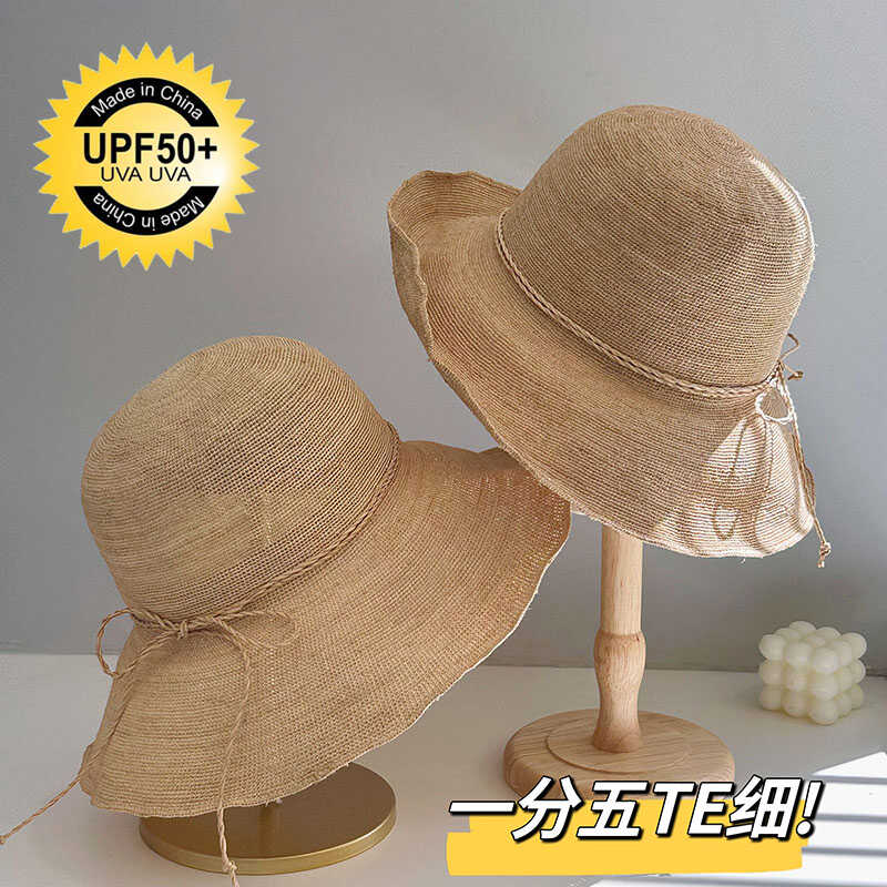 AA92特细出游拉菲草帽：夏日海边遮阳神器，轻松折叠，时尚与实用兼备！