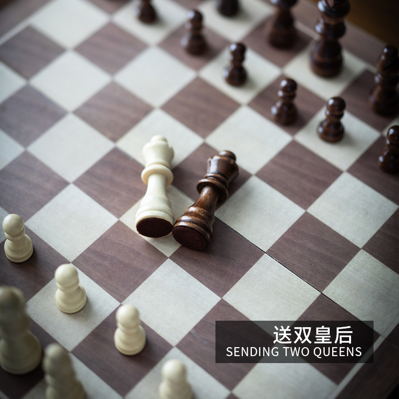 英国高档国际象棋磁性比赛专用实木棋盘豪华版便携Chess，孩子也能玩转的贵族游戏