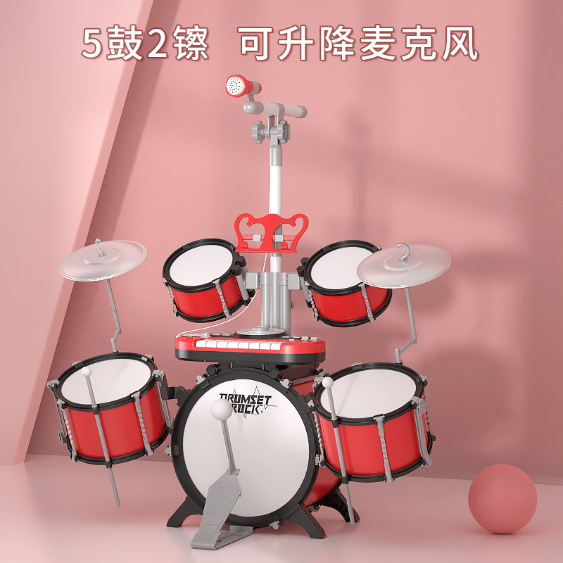 宝宝打鼓新宠！宝丽儿童架子鼓1-3岁入门神器，萌娃也能当小鼓手
