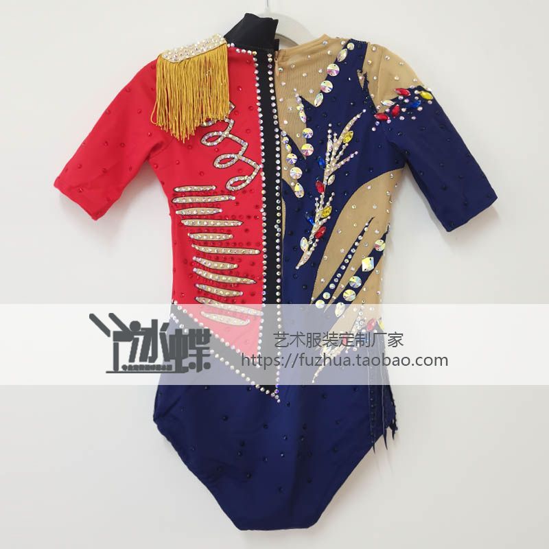 LIUHUO艺术体操服：舞动青春，闪耀舞台的蓝绿BD1379