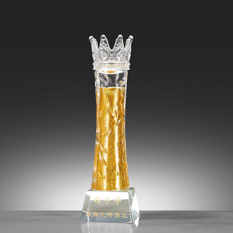 金属小金人跳舞水晶奖杯，舞动全场的荣耀象征！