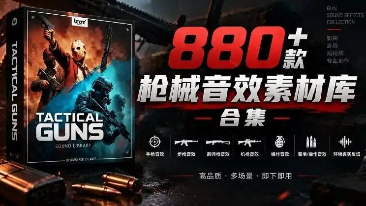 宝藏音效合集！最新880+个战术枪械武器音效素材，全部中文汉化，一套专业战术枪械音效素材库