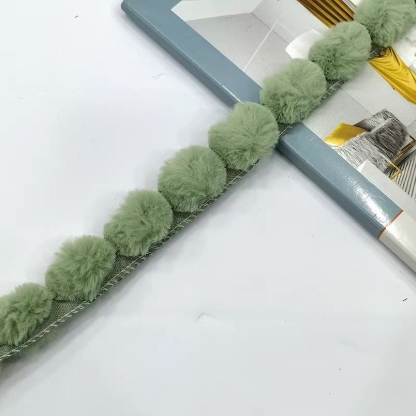 仿獭兔毛球毛条：3.0CM直径的毛毛边辅料，为童装窗帘增添温馨浪漫