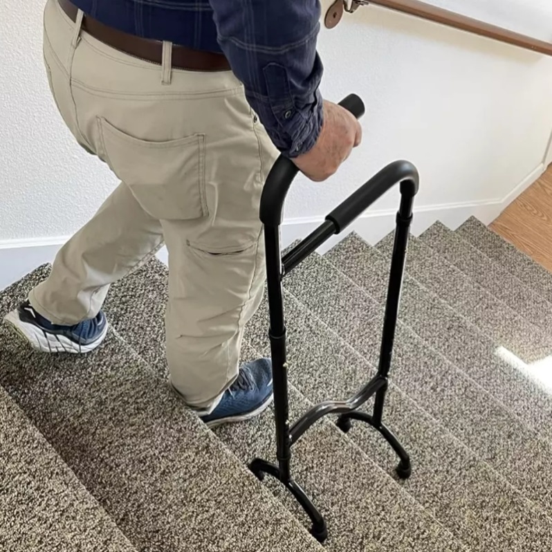 老人上下楼梯神器：爬台阶拐杖手架，安全助力康复走路新选择！