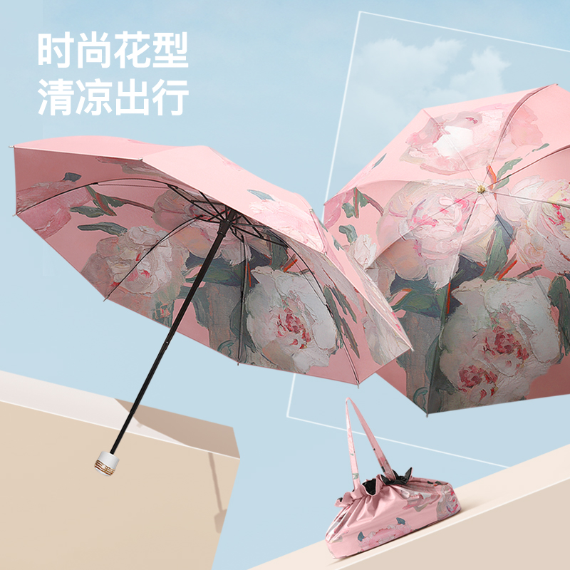 双层加倍遮阳伞超强防晒防紫外线女太阳伞全自动晴雨伞两用UPF50+：夏日防晒新宠，你值得拥有！