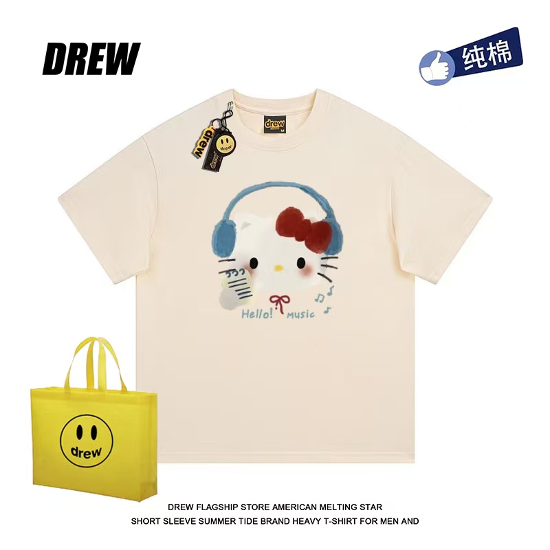 夏季必备！纯棉重磅卡通HelloKitty T恤，美式休闲引领INS潮流