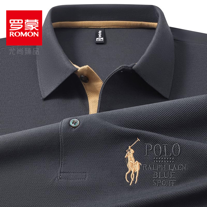 罗蒙男士翻领POLO衫：爸爸的夏日清凉秘籍，宽松休闲必备！