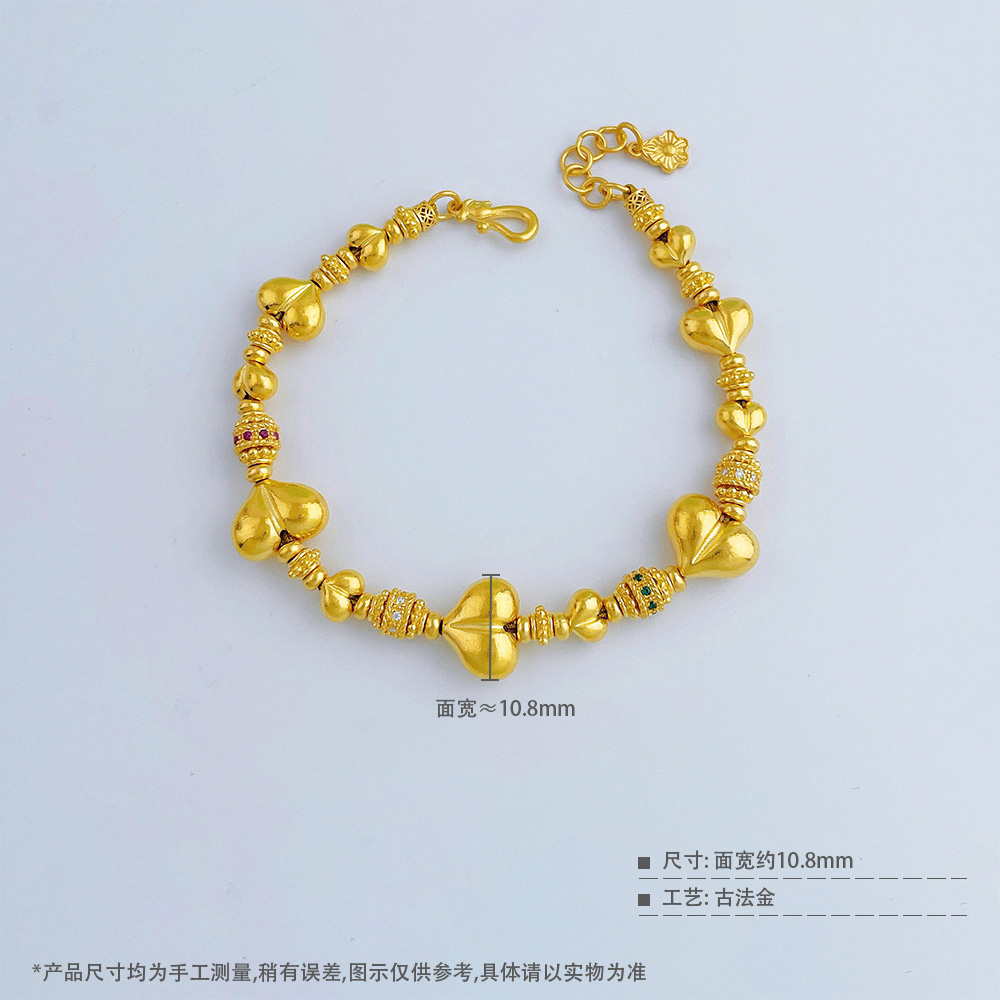 足金古法金手串：穿越千年的优雅，点亮你的指尖美学✨
