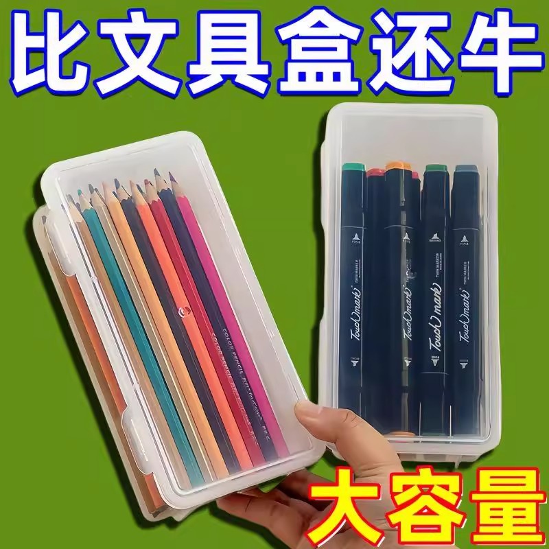 大容量透明铅笔收纳盒：让孩子爱上整理文具的魔法神器✨