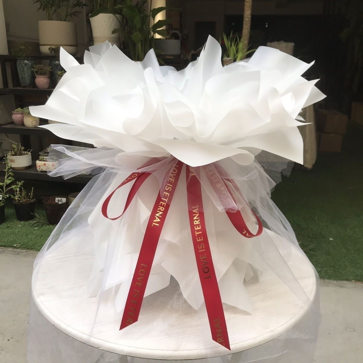 圆形花束空免包装花束壳：网红DIY鲜花大号半成品，送老婆的创意礼物
