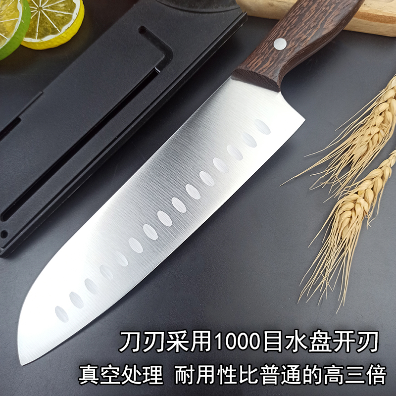 外贸不锈钢日式大号水果刀料理刀高档木柄万能三德刀锋利菜刀，厨房必备神器！✨