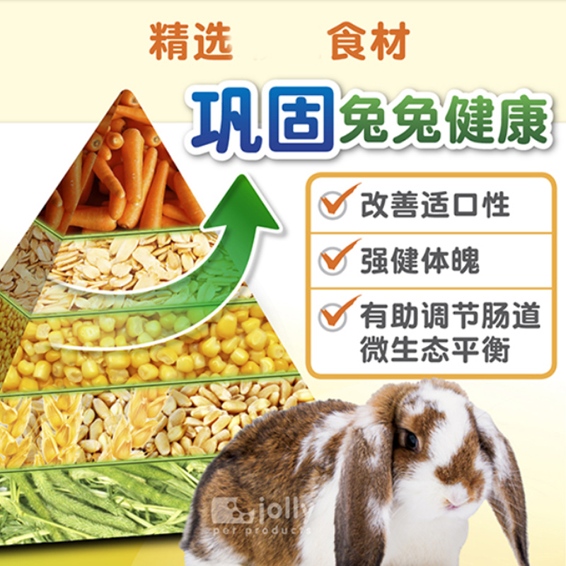 Jolly祖莉多维兔粮5斤：成兔主粮的营养革命，宠物兔的美食盛宴！