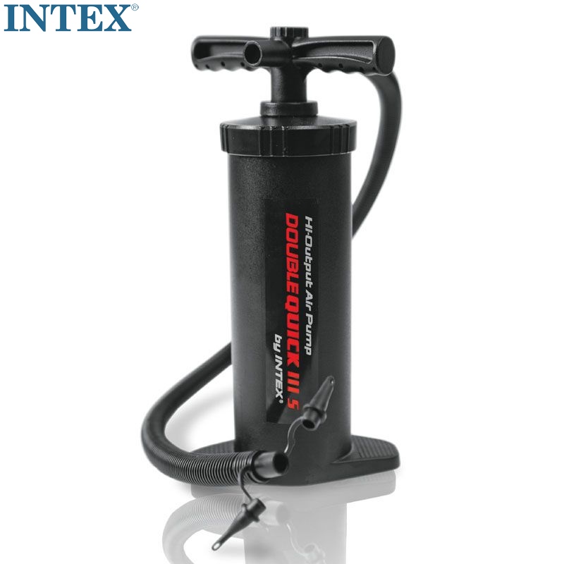INTEX-68605大号手动充气泵太香了！四气嘴手泵+可抽气，床垫气垫都搞定！