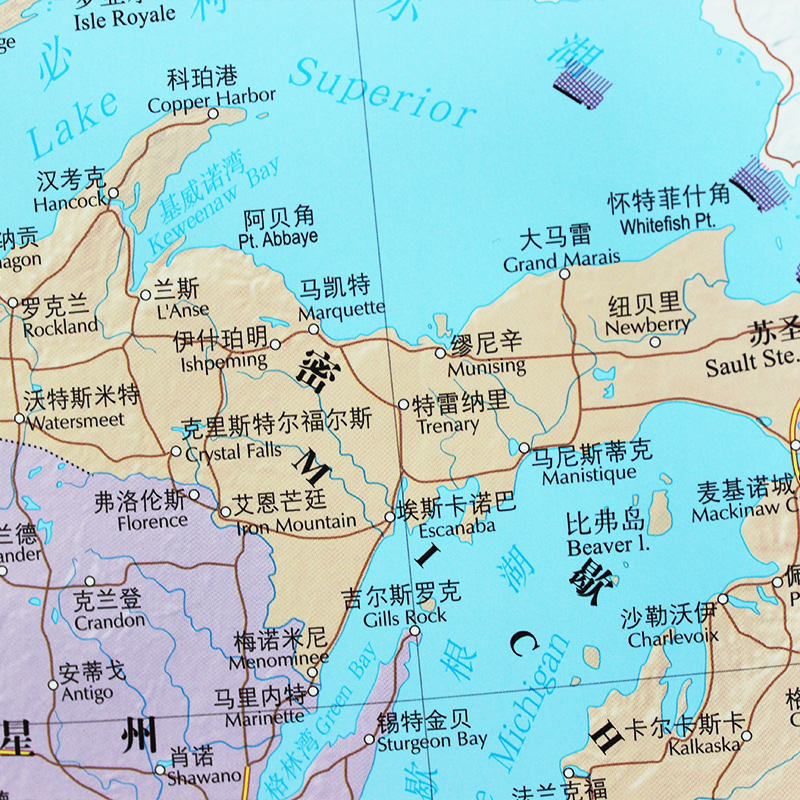 正版美国法国日本俄罗斯地图挂图，打造商务会议室的国际视野！