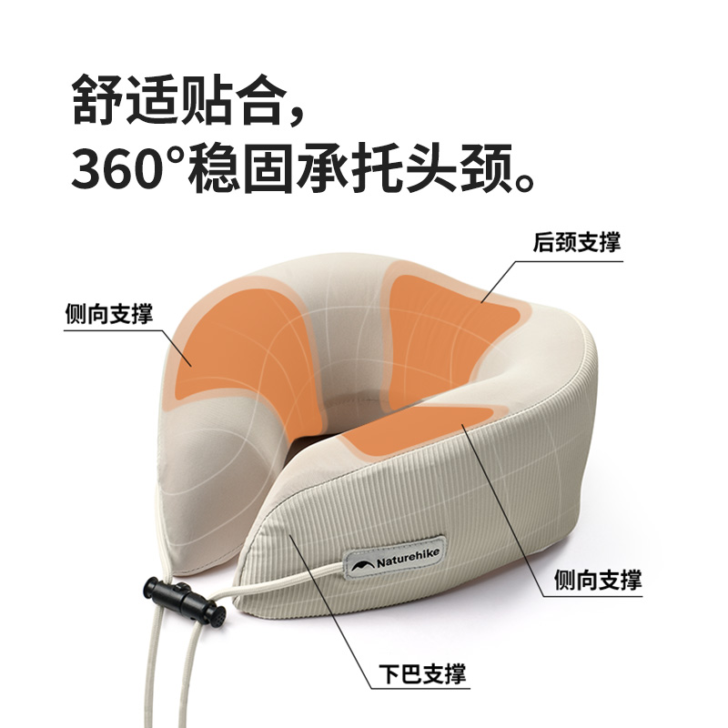 记忆棉U型枕：便携睡觉神器，飞机高铁必备护颈枕！