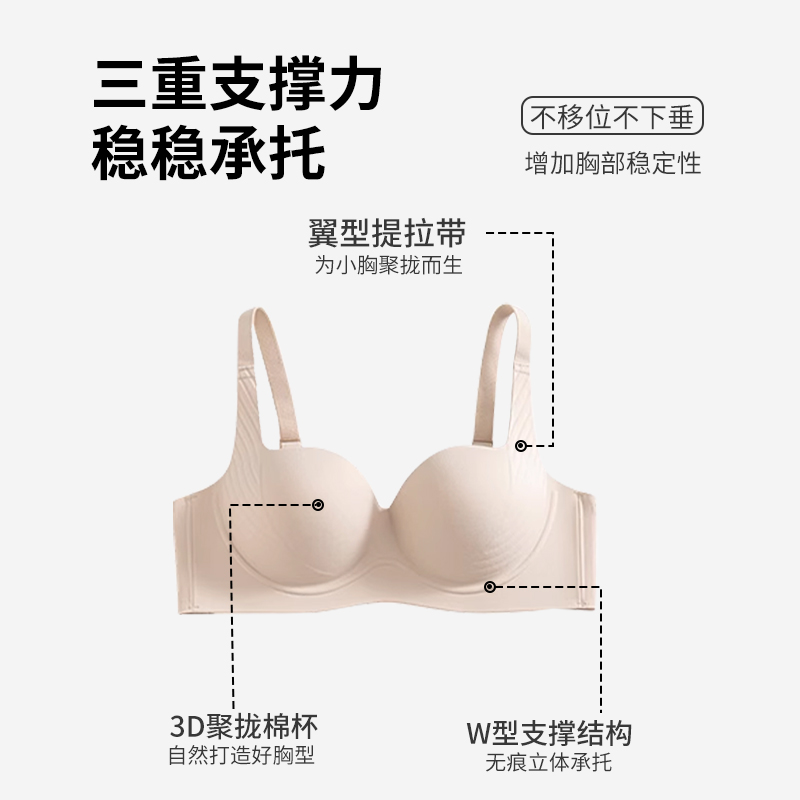 小胸姐妹看过来！云朵无痕内衣真香预警！防下垂+聚拢+透气全都有✨