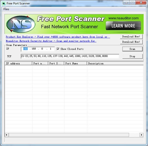 FreePortScanner(端口扫描工具)V3.4.5绿色版