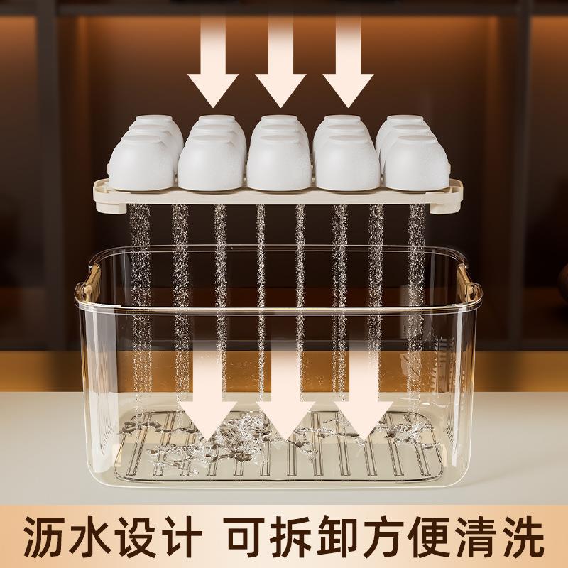 茶具收纳神器来袭！透明防尘公道杯盖碗整理箱，让茶艺生活井井有条