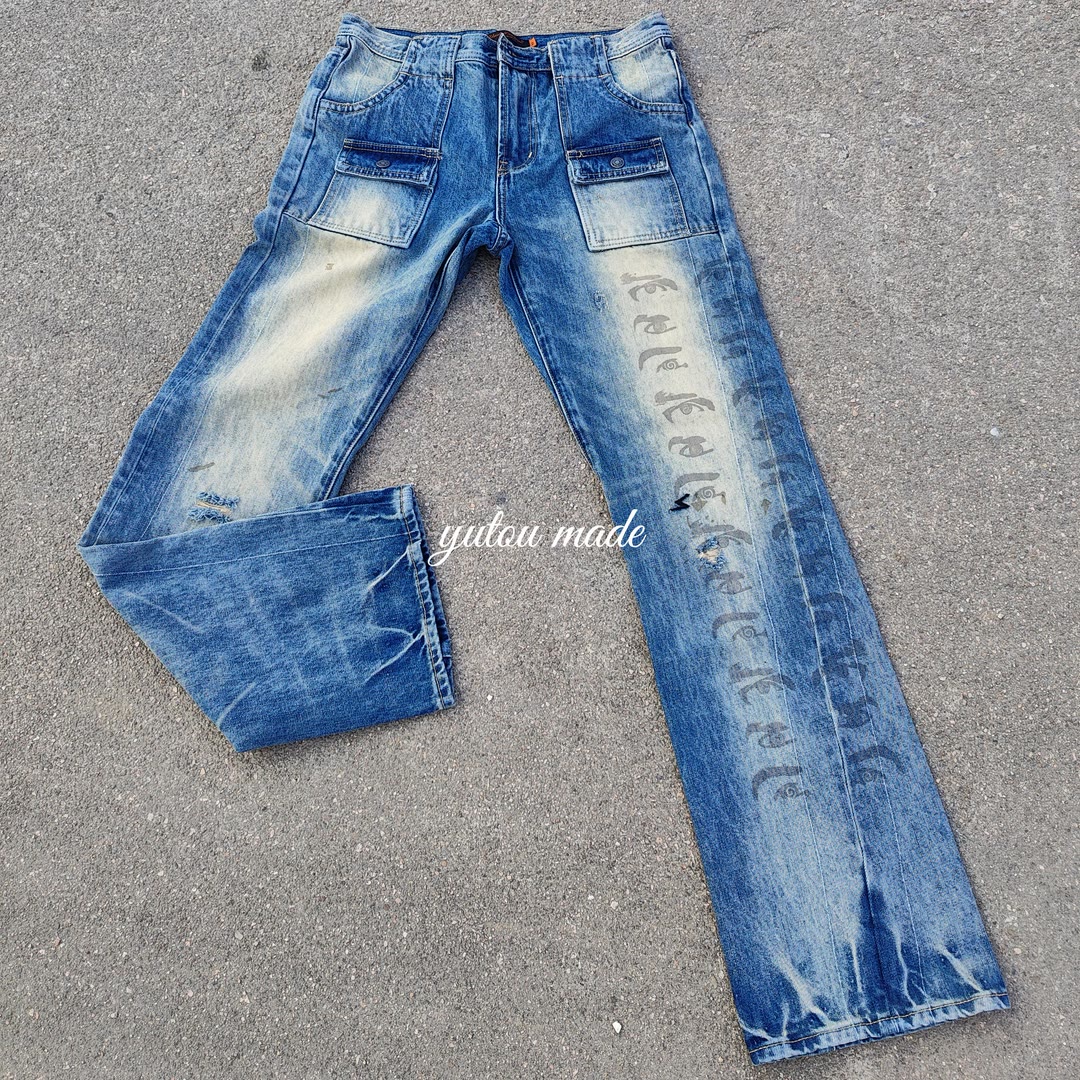 Undercover 06ssT期 Klaus Jeans：复古油污补丁刺绣，牛仔裤界的艺术品！✨