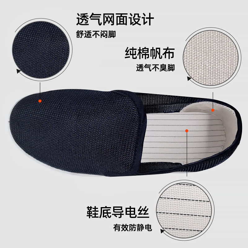 夏季必备！防静电鞋软底加厚全网面鞋，轻松应对电子厂无尘车间难题！