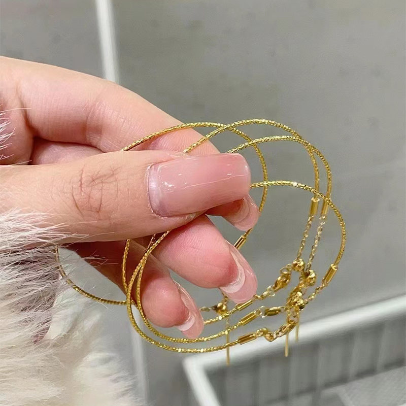 南庭玉黄金极细手链真的绝了！百搭到爆，细到心巴上
