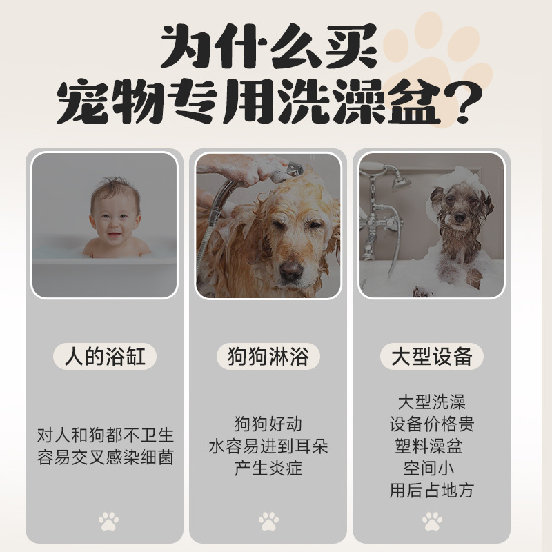 狗狗洗澡盆大揭秘：大型犬专用可折叠浴盆，猫咪也能用的洗狗神器！