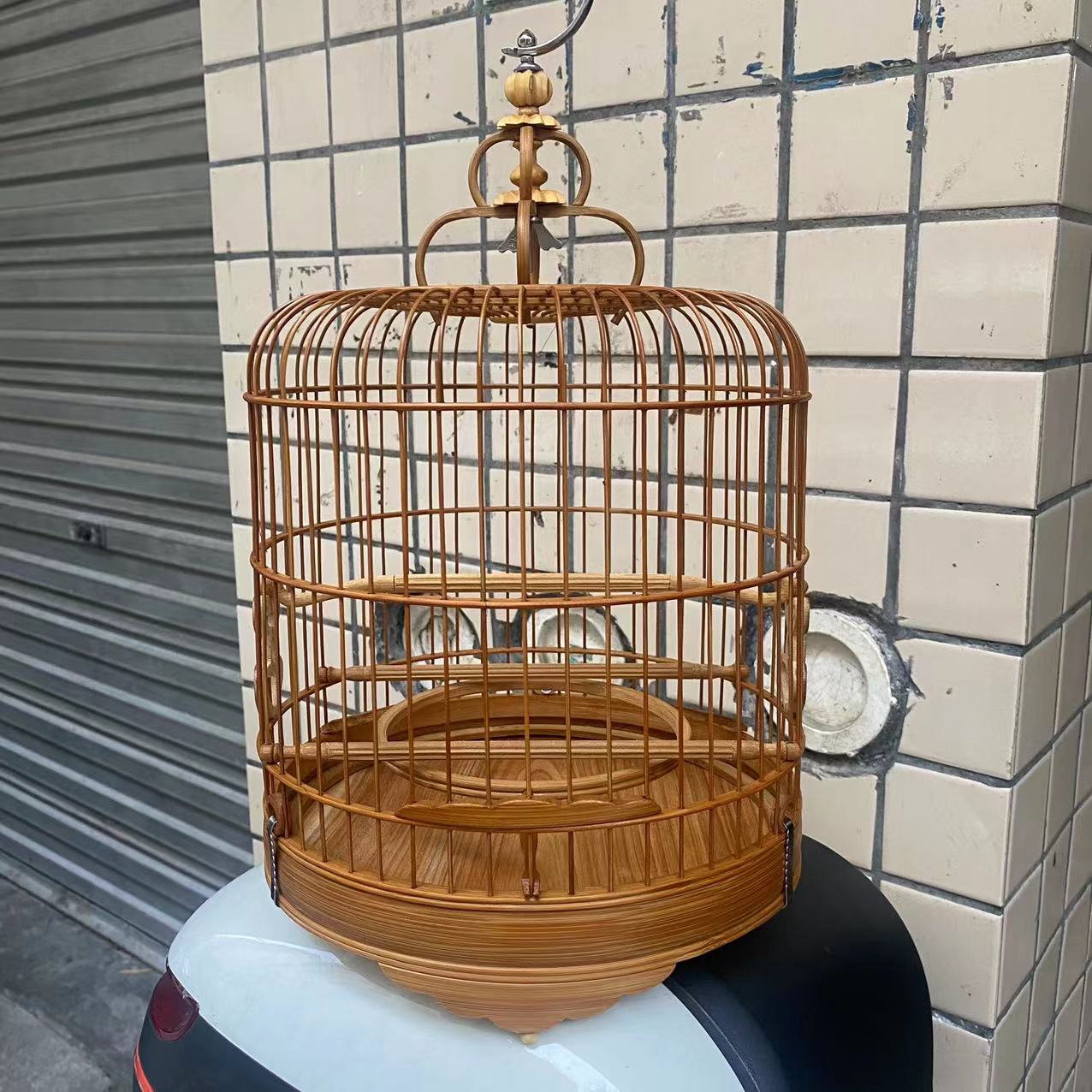 绣眼笼专用许六仿古款柴窑支烧传统青花皮球纹绣眼两件套：穿越时空的艺术珍品