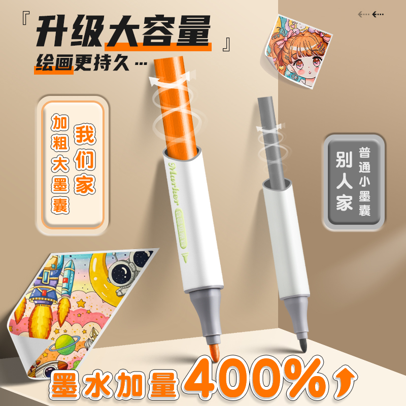 得力食品级马克笔：小学生美术专用24色，安全无毒，让孩子绘画无忧！