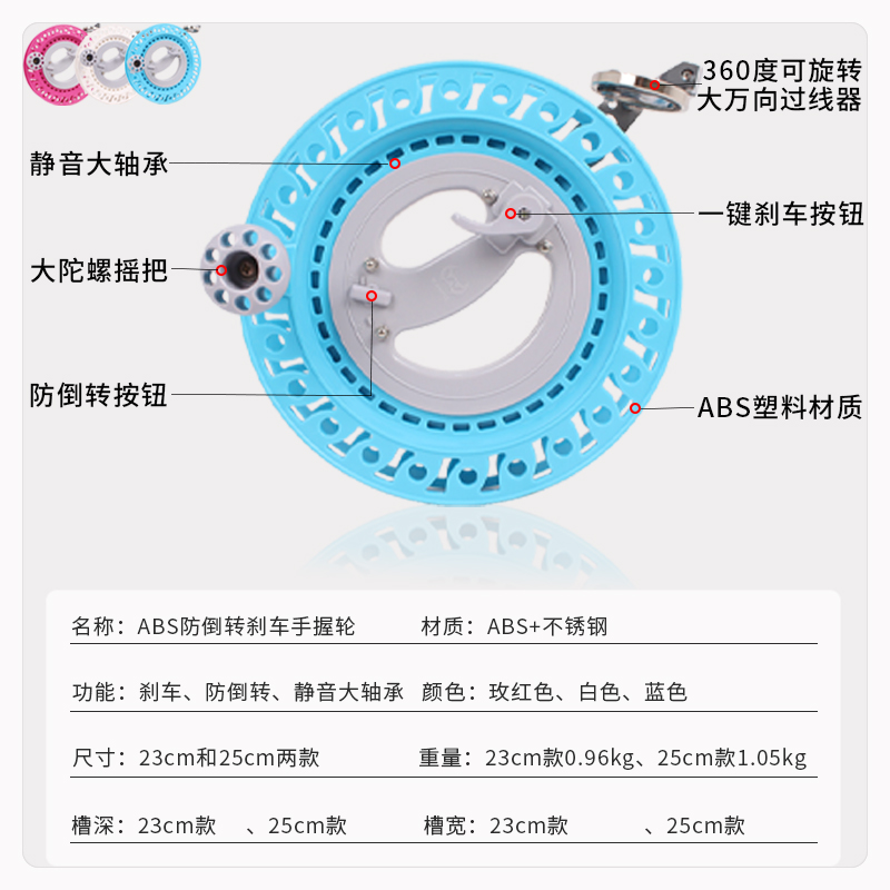新款ABS耐摔风筝线轮，大人小孩都能玩转的钓鱼神器！