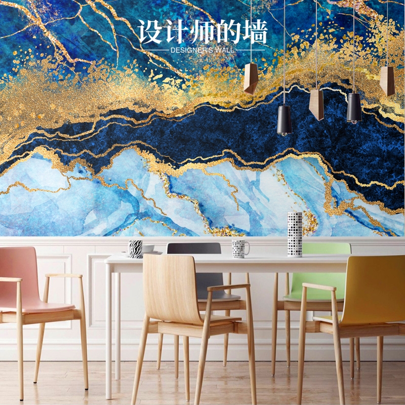 2024新款欧式蓝金大理石墙纸，轻奢风影视墙的终极选择✨
