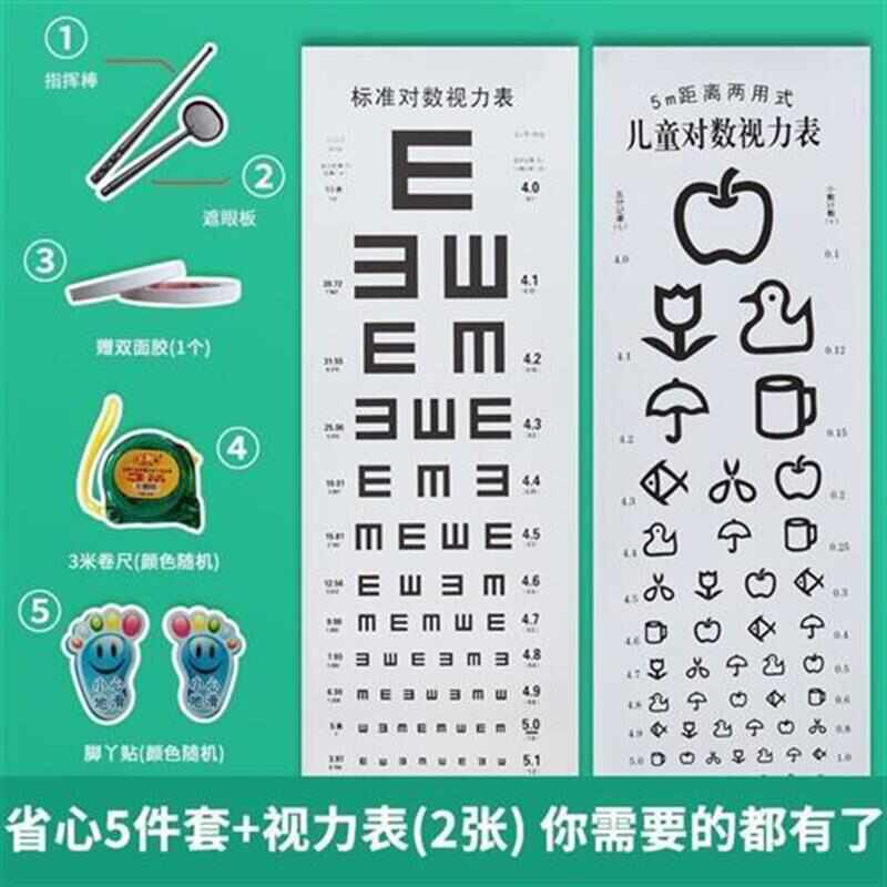 对数视力表挂图国际标准：儿童卡通E字图，守护宝宝明亮双眼！