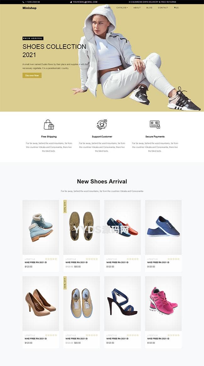 时尚鞋子商城的Bootstrap模板