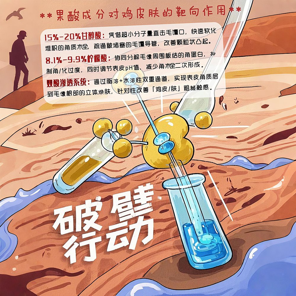 12%果酸霜+9%柠檬酸+3%甘醇酸焕肤身体乳，告别黄气，提亮肤色的秘密武器！