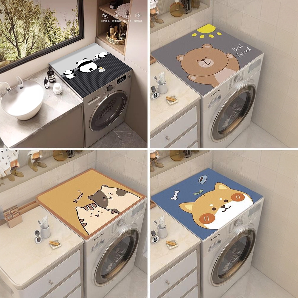 家居神器大揭秘！滚筒洗衣机盖垫+防尘罩+吸水防晒冰箱盖布+硅藻泥床头柜台面保护垫子，居家必备好物！