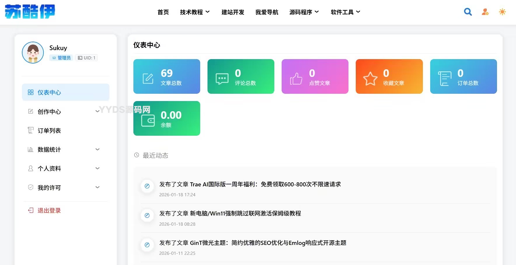 Mirai 未来主题 | 多功能现代化的Typecho内容管理主题